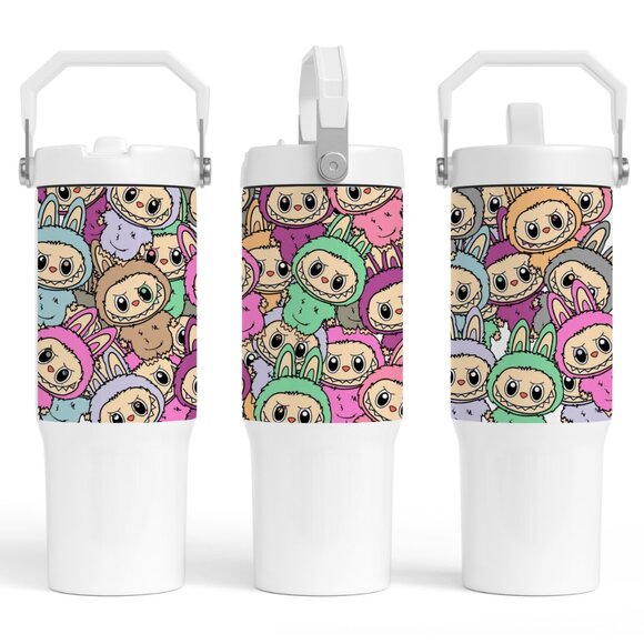 Other - NEW Labubu 30oz Tumbler Flip Straw Top Handle 30 oz Cup birthday gift for her. B